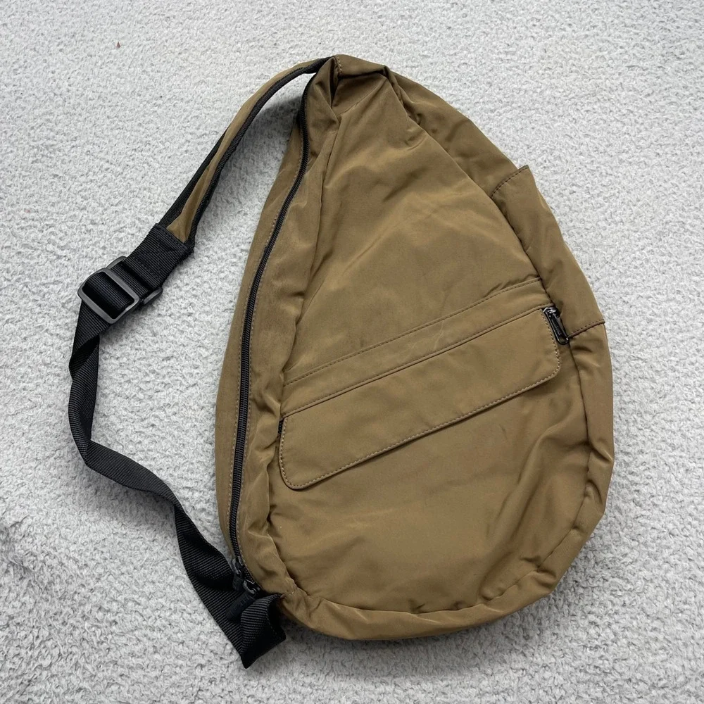 L.L. Bean 0GA32 Crossbody Brown AmeriBag Healthy Back Bag Sling Travel Backpack